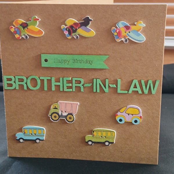 Handmade, brother in law birthday card 