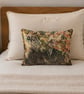 Embroidered Harris Tweed Scatter Cushion backed with Vintage Japanese Silk - Image 2