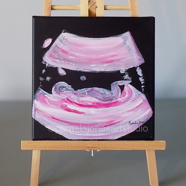 Baby Ultrasound, Scan, Acrylic Painting on 20 x 20 cm Stretched Canvas.