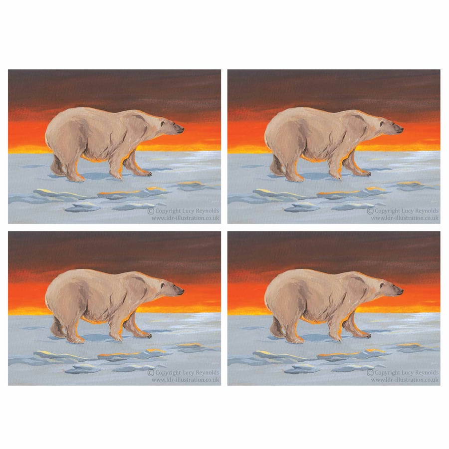 Polar Bear Christmas Cards A6 (Set of 4)