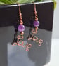 Natural Amethyst & Copper Dangle LOVE  Earrings Gift Crystal Jewellery Jewelry - Image 7