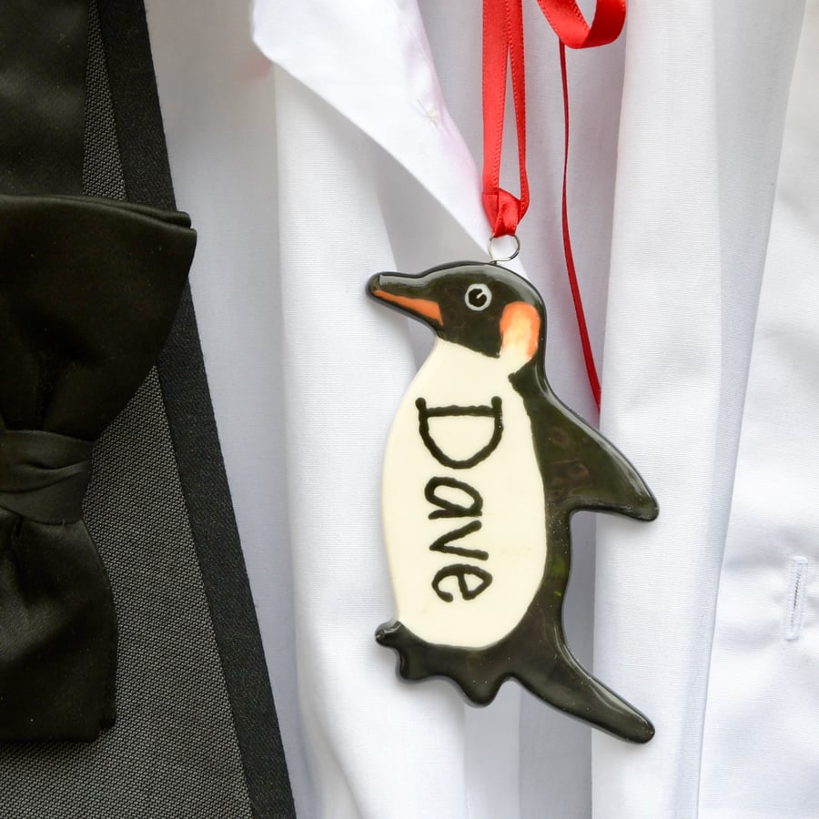 Personalised Christmas Penguin - Hand Made