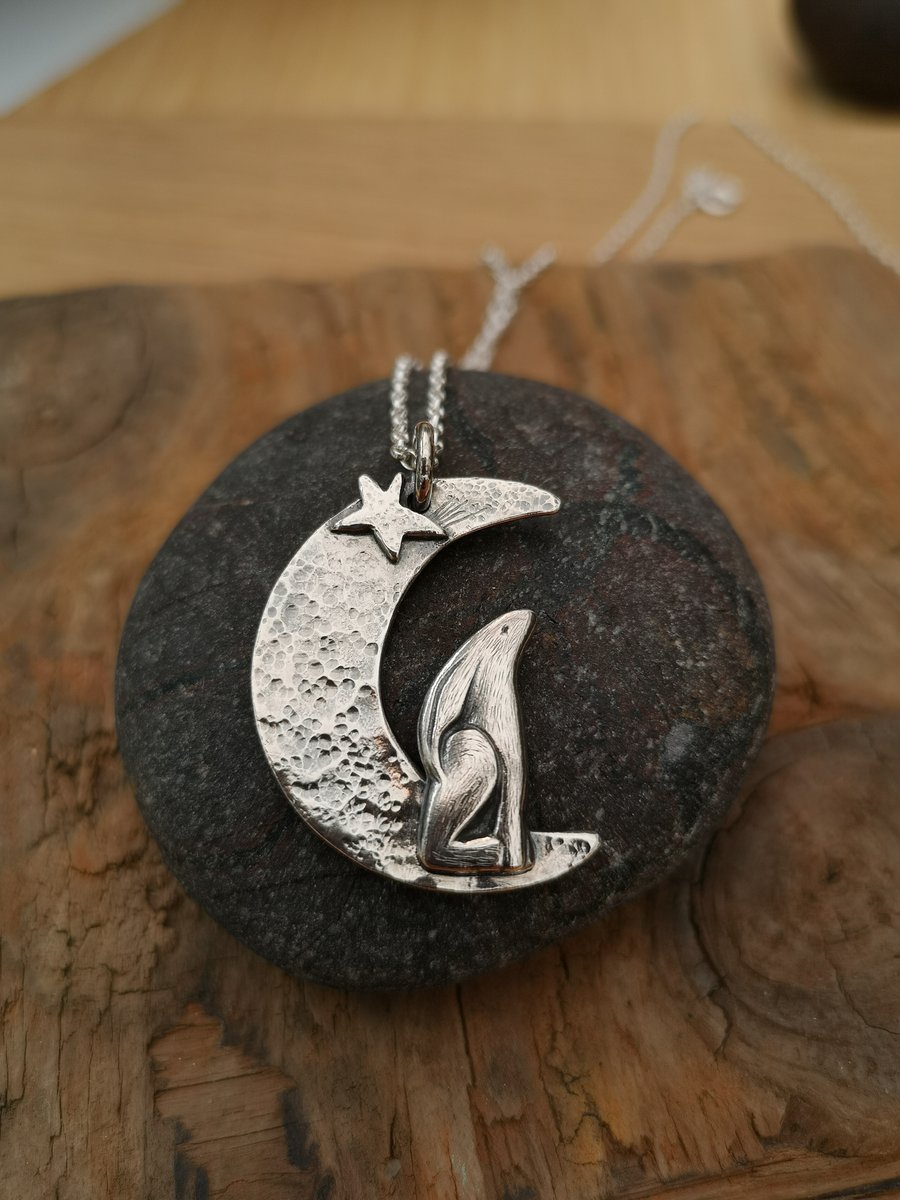 Moon Hare Pendant NOW RESERVED 