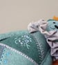 Woodland Teddy bear, crazy patchwork decorative keepsake bear,hanging decoration - Image 3