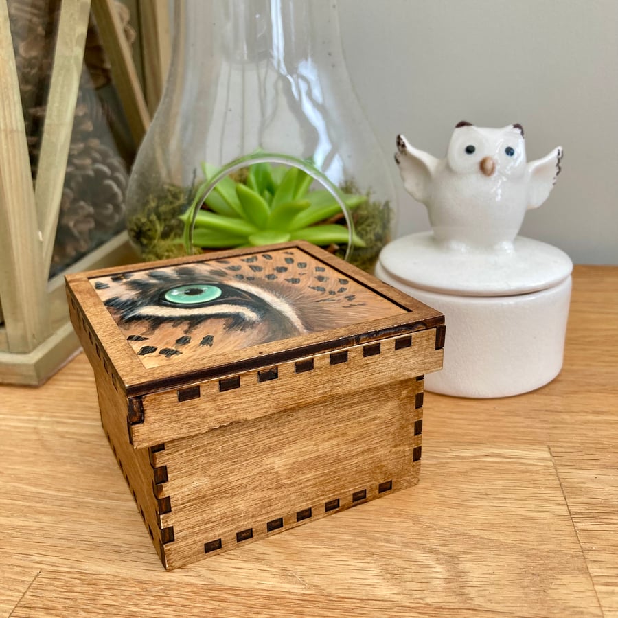 Jaguar wooden trinket box 