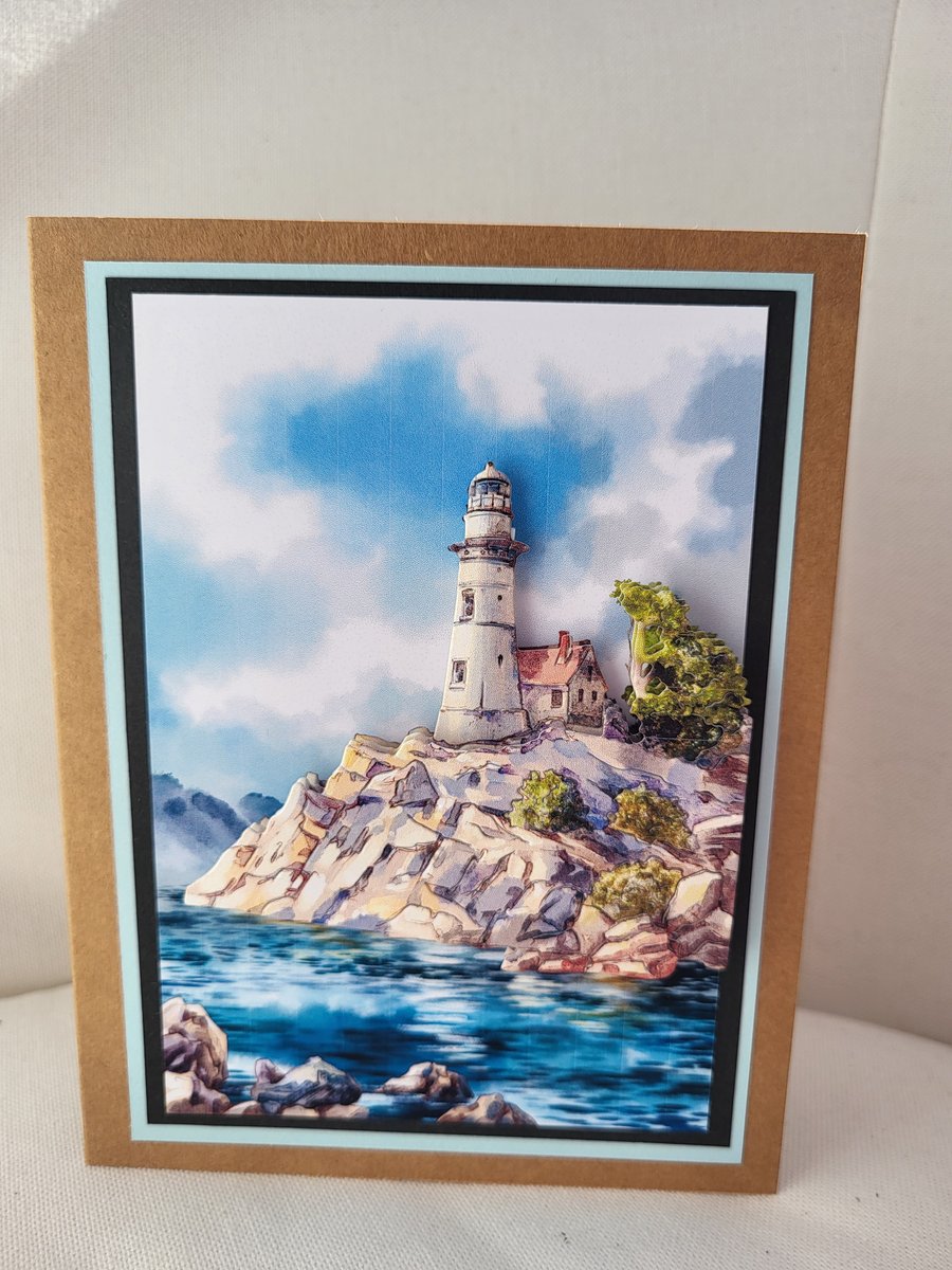 Lighthouse scene card. Greeting card