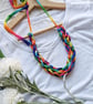 Multicolour Woven Necklace - T Shirt Yarn - Image 2