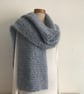  SCARF,'Atmosphere'. Alpaca, merino blend. Blue-grey. Supersoft. Lightweight.  - Image 5