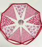 Large bunting with pink hearts - reversible