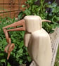 Heron with eel hand carved wooden sculpture for nature lovers - Image 4