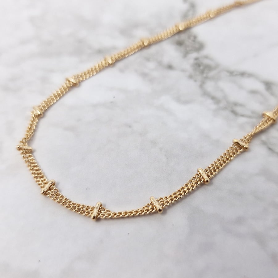Non-Tarnish Waterproof Necklace - 18k Gold Plated Layering Necklace, Gift for He