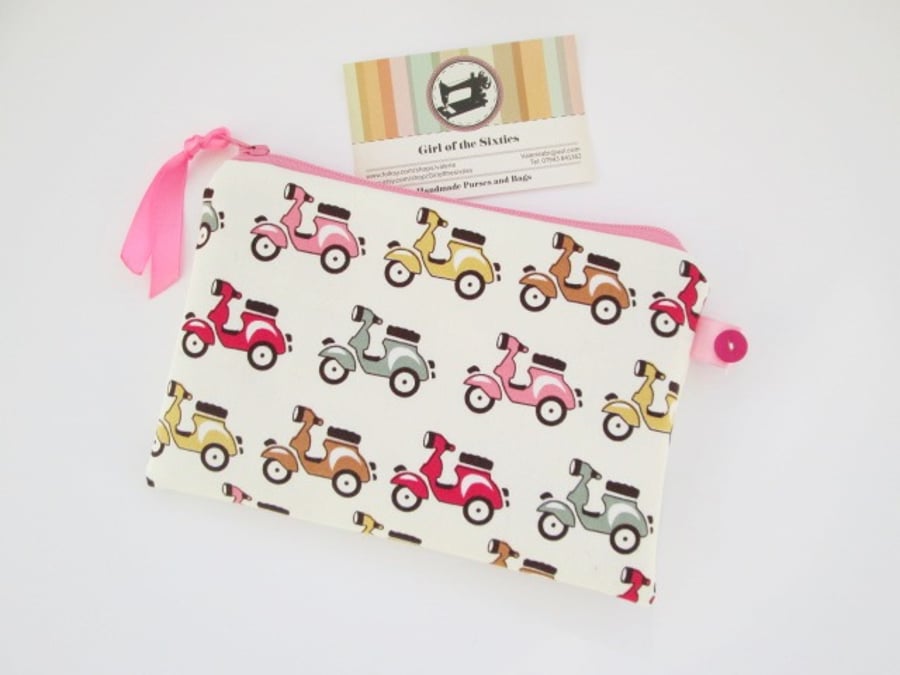 SALE  Scooters Pencil Case or make up bag
