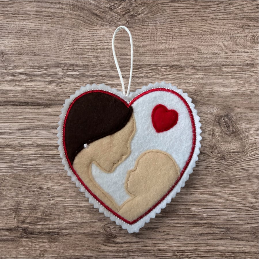 Mother and baby Embroidered Hanging Keepsake, 