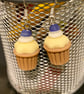 Frosted Cupcake lightweight acrylic dangly fashion earrings - Image 2
