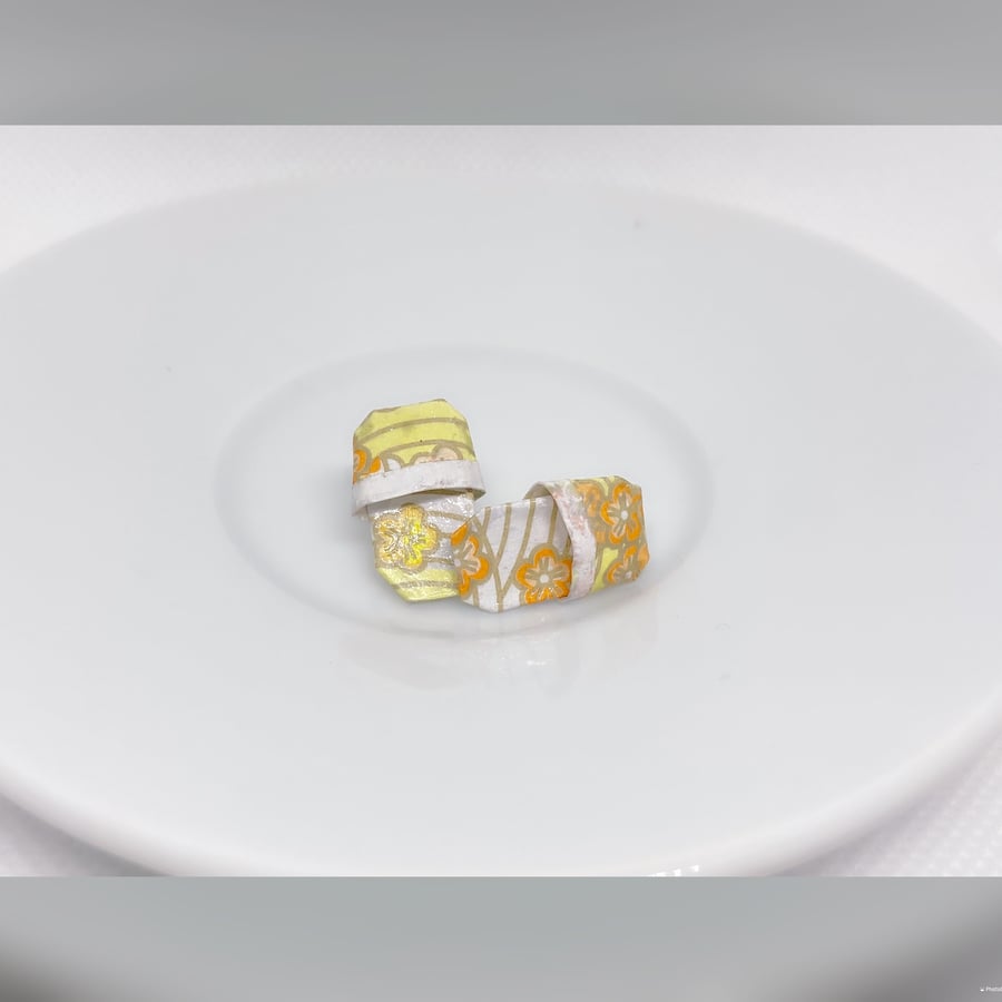 Origami Slippers Earrings, Paper Slippers Earrings, Tiny Stud Earrings, Slippers