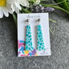 Mosaic Terrazzo Light Blue - Large Trapezium Earrings  