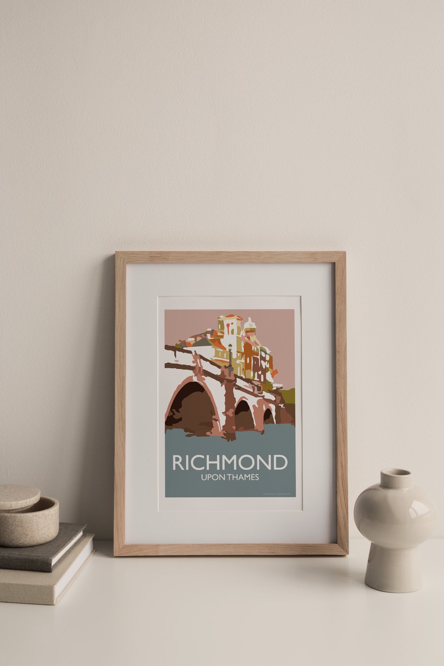Richmond Upon Thames Surrey London (Boho Colours) Giclee Travel Poster