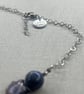 Peacock Blue Large Irregular Keshi Pearl Necklace - Image 4