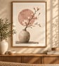 Ikebana Vase Wall Art - Japandi Zen Print (Physical Print)