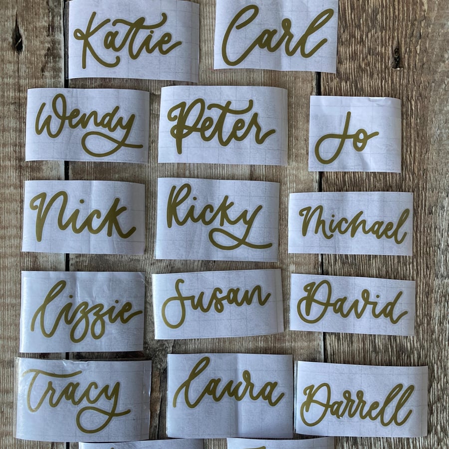 Personalised Calligraphy Name Decals: Custom Vinyl Stickers