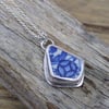 Silver Thames pottery shard boho pendant 