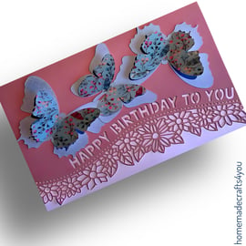 Handmade Butterfly Birthday Card 