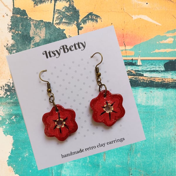 Nautical flower tattoo earrings 