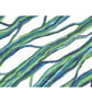 Original Abstract Coloured Pencil Drawing Green Blue - Ribbons No.5 - Image 3