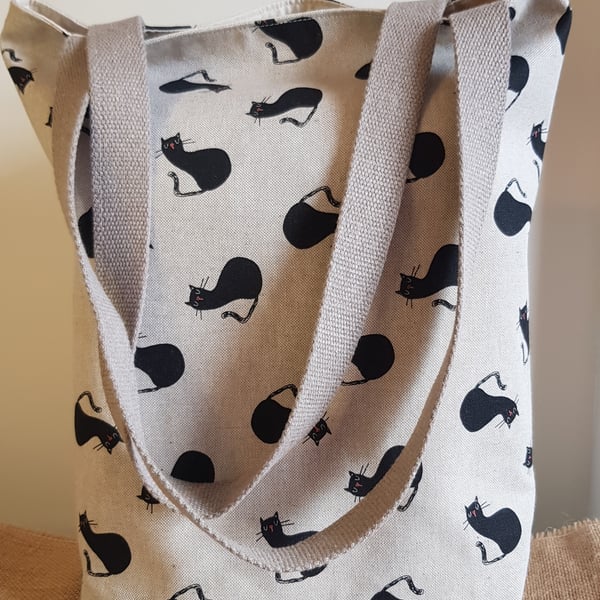 Black cats Tote bag with long handles
