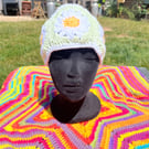 Crocheted granny square headband 