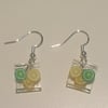 Square zesty resin earrings