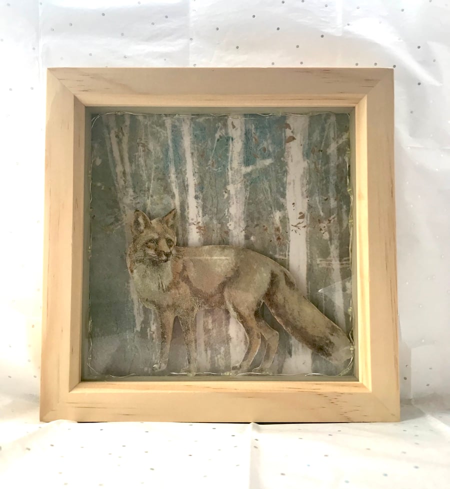 3D Fox light up shadow box frame