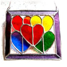 Rainbow Hearts Picture Stained Glass Suncatcher 004