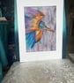 Kingfisher - Wool Painting, Wall art, needlefelt original artwork 