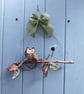 Handmade Woodland Owl Wall Hanging, Rustic Owl Decor