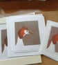 Limited edition mini reduction linoprint great crested Grebe  - Image 3