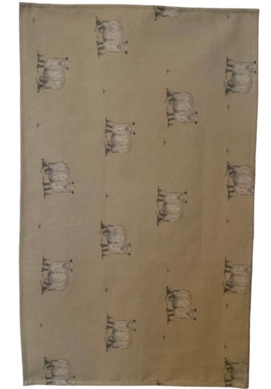 Sheep Print Tea Towel