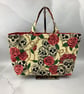 Skulls and roses tote bag, Gothic shopper, handmade in Sussex - Image 8