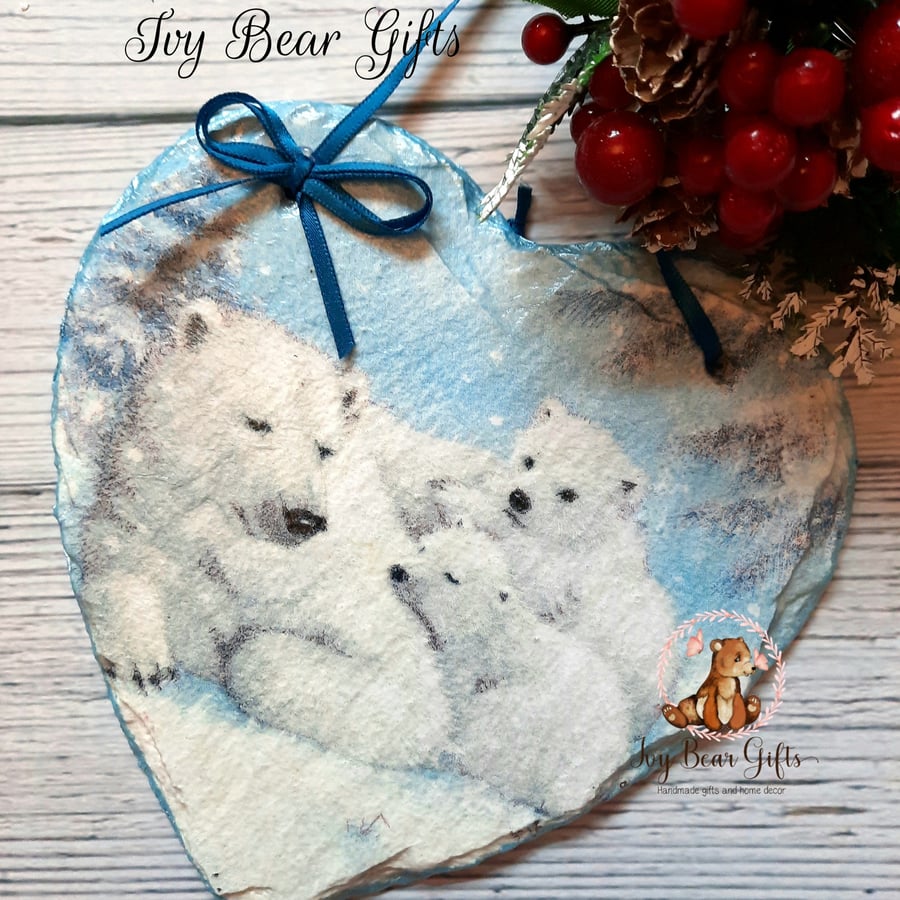 Polar Bear family Christmas decoration