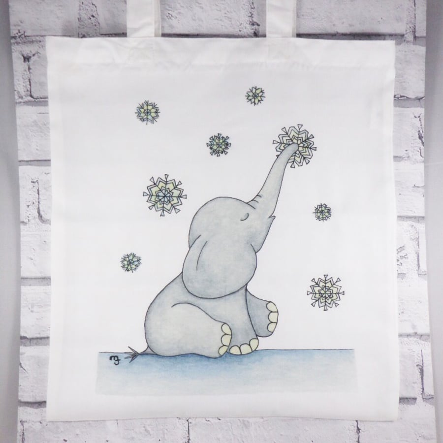 Snowflake Ellie Tote Bag - Eco Friendly Tote Bag - Craft Bag