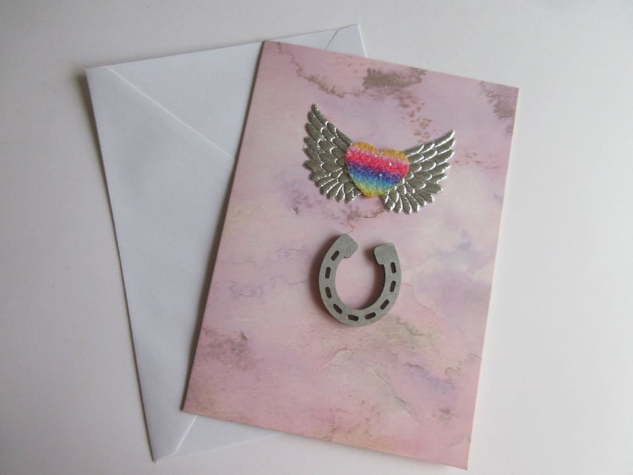 Horse Pet Loss Sympathy Condolences Greetings Card Pony Rainbow Bridge