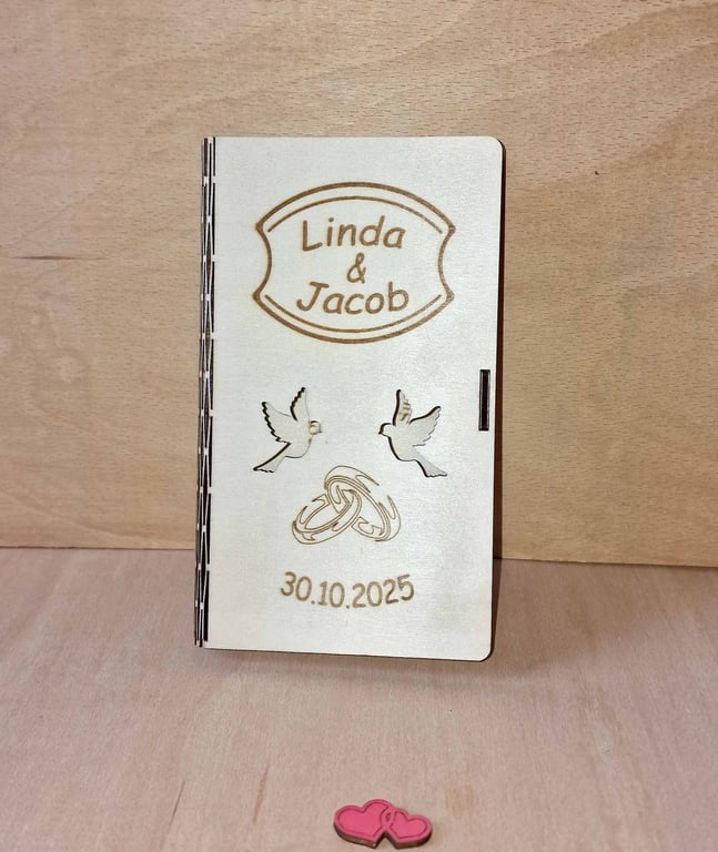 Personalised Wedding Money Box - Laser Cut Wood Gift Box - Unique Wedding Gift 