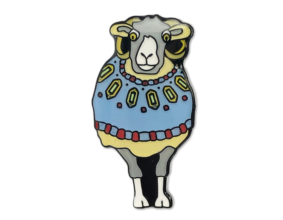 Enamel Pin - Sheep in Blue Sweater