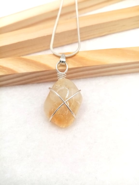 Citrine Tumble Stone Necklace