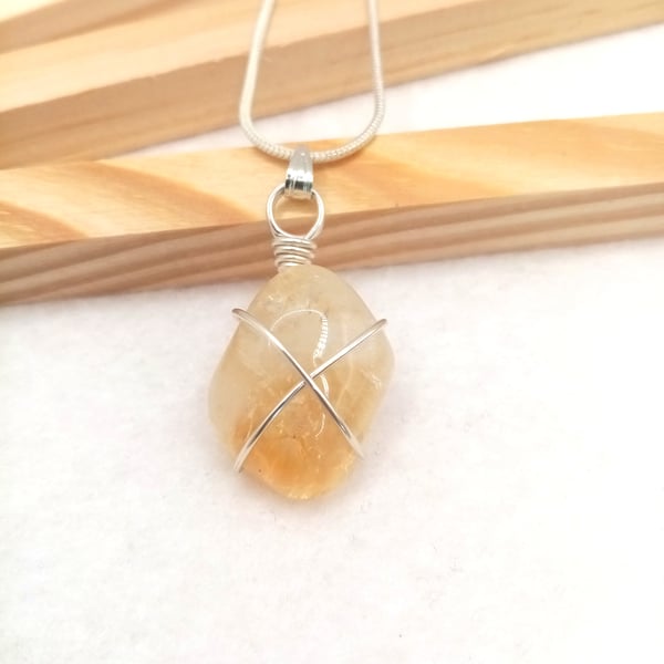 Citrine Tumble Stone Necklace