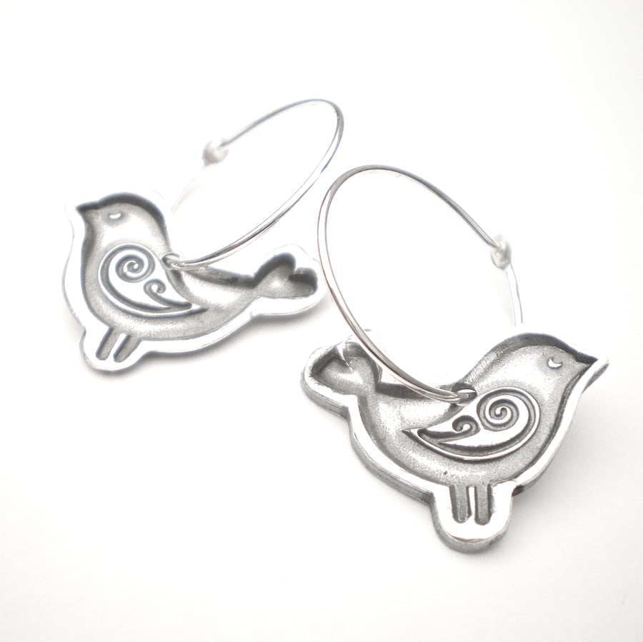 Folklore Silver Bird Earrings