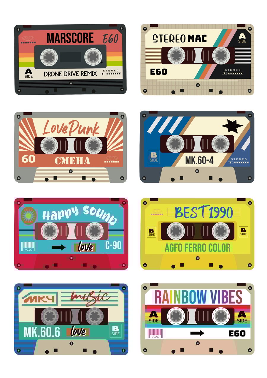 Greeting Card -Retro Cassettes