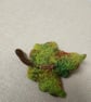 Handmade Felted Wool Autumn Leaf Brooch with Ladybird - Image 4