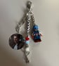 Steve Rogers Americas Captain inspired handmade Lego keychain