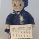 Jenara a Desk Mouse a Hand Knitted Mouse with 2026 Calender